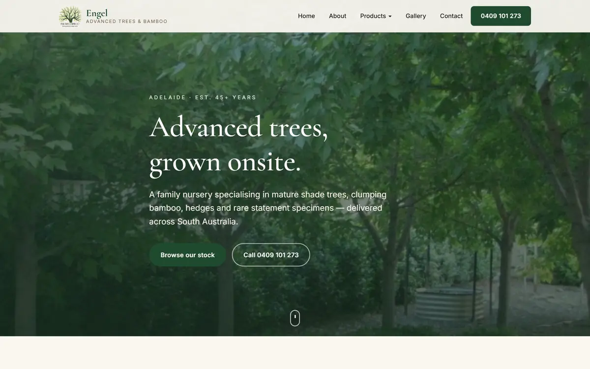 Engel Advanced Trees website, built by Web Construct