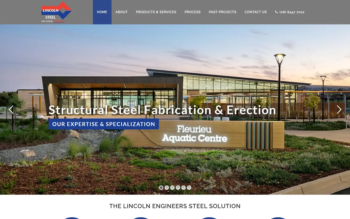 Lincoln Engineers website, built by Web Construct