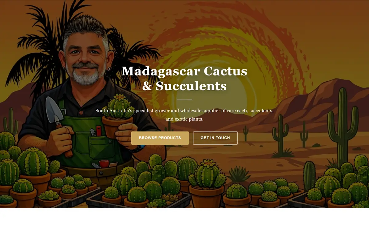 Madagascar Cactus & Succulents website, built by Web Construct