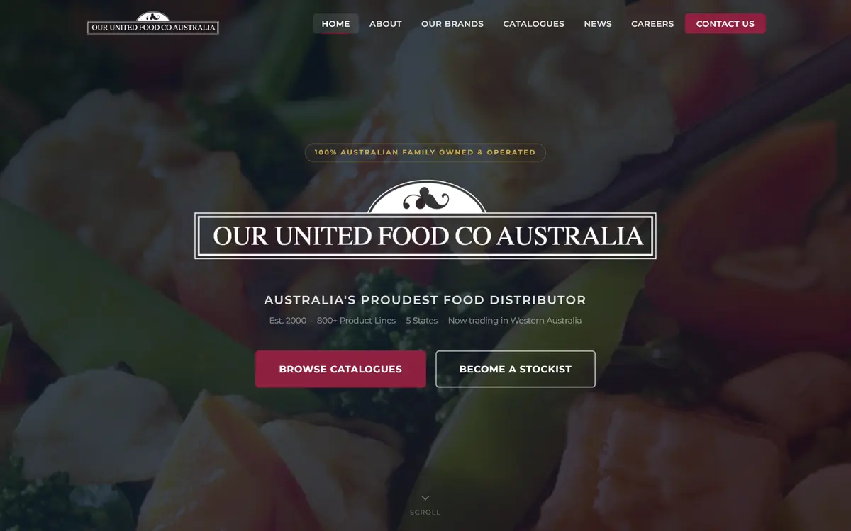 Our United Food Co website, built by Web Construct