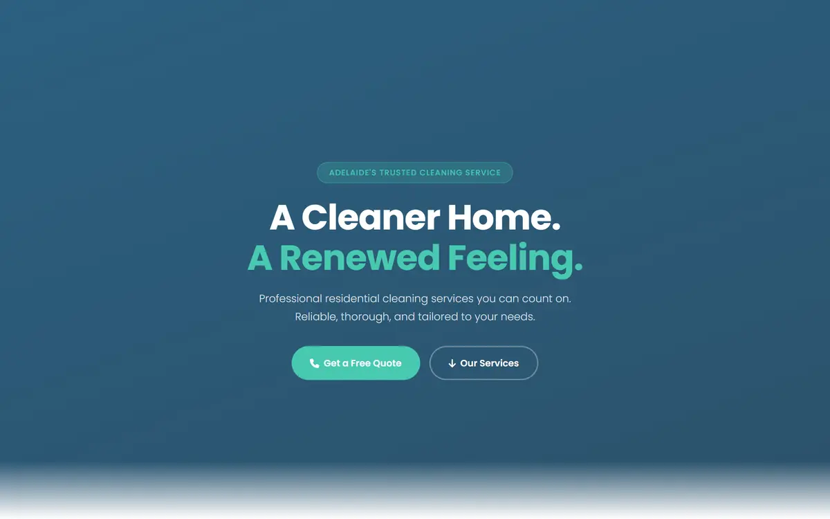 Renewed Cleaning website, built by Web Construct